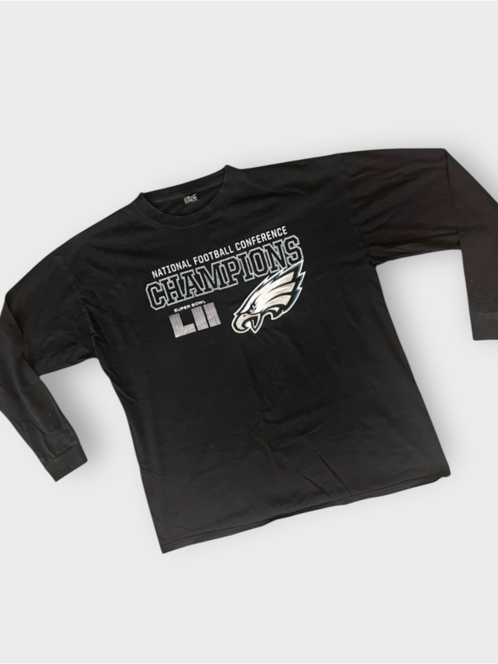 Philadelphia Eagles Super Bowl LII NFC Champions Long Sleeve Shirt Black | 4XL